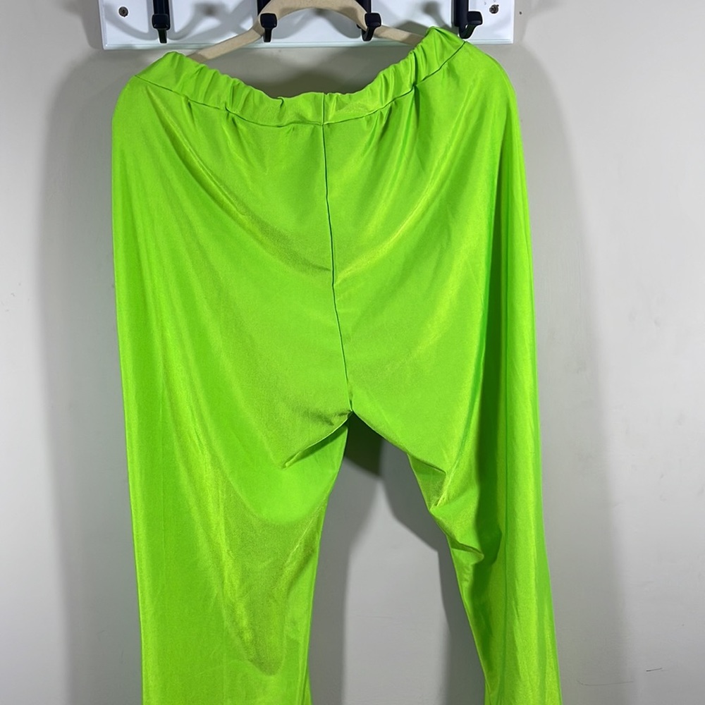 Neon Lime Wide Leg Pants & Crop Top Set - Picture 5 of 9